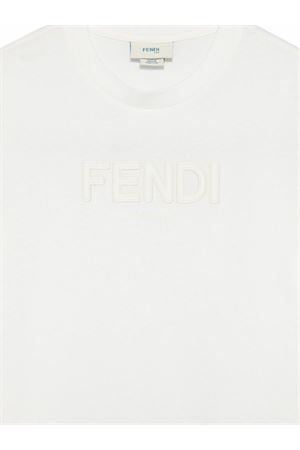 T-shirt in cotone bianca in cotone FENDI KIDS | JUI1747AJF0TU9